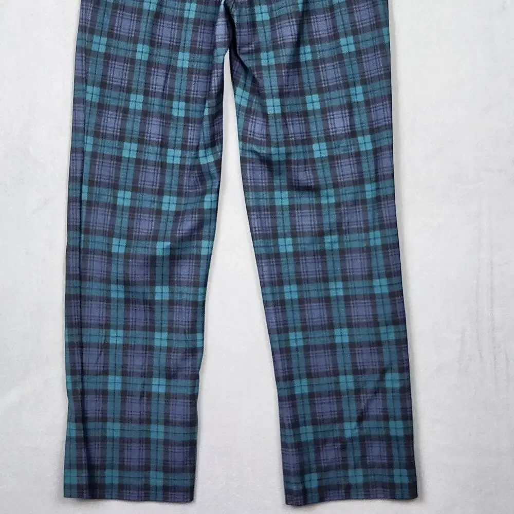 J MCLAUGHLIN Pants Womens Size 0 Green Plaid Straight Leg Measure 28X28